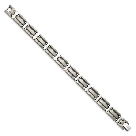 Kazi Luxury Chisel Titanium Brushed and Polished 8.75 inch Bracelet - Picture 3 of 7